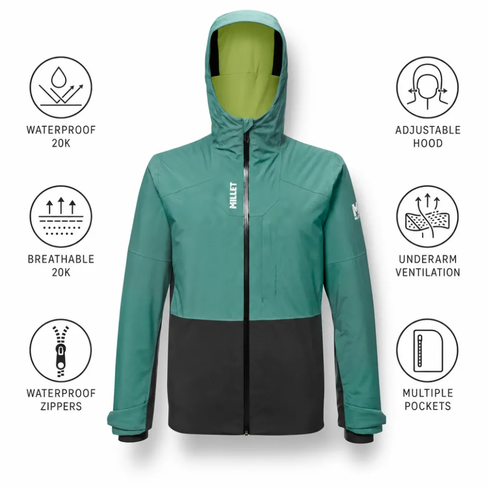 Giubbotto tecnico Millet Brevent Jacket M Black