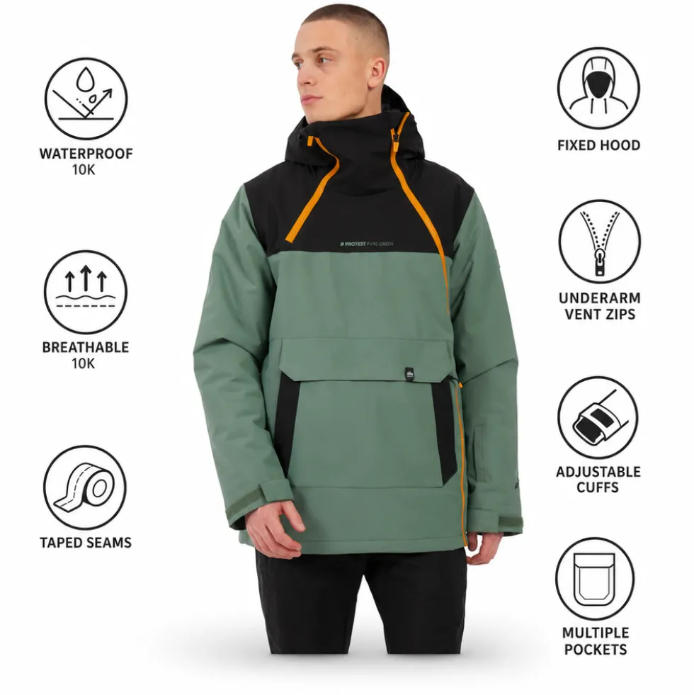 Giubbotto tecnico Protest PrtLado Snow Jacket Aspen Green