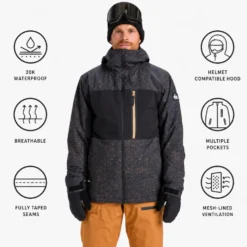 Giubbotto tecnico Quiksilver Sycamore Printed Jacket Mountain Static True Black