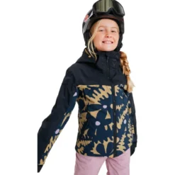 Giubbotto tecnico Roxy Free Jet Block Girl Jacket Fennel Seed Big Flower Rg