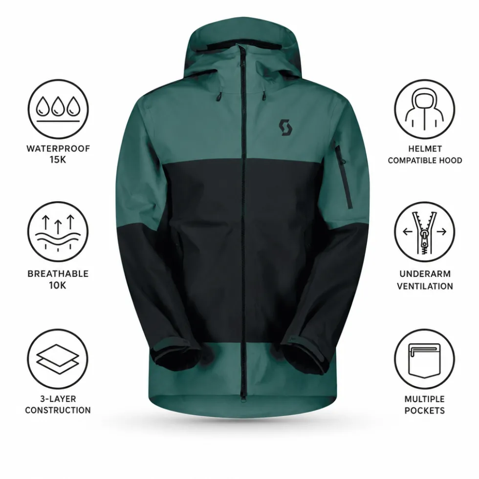 Giubbotto tecnico Scott Jacket M's Explorair 3 Layer Frozen Blue Black