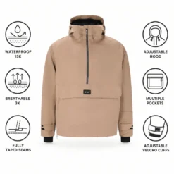 Giubbotto tecnico Slope Ruki M's Ski Anorak Roasted Cashew