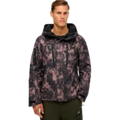 Giubbotto tecnico Superdry Hooded Ski Shell Jacket M's Woodgrain Print