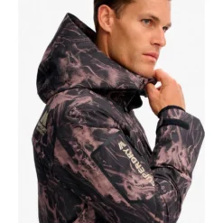 Giubbotto tecnico Superdry Hooded Ski Shell Jacket M's Woodgrain Print