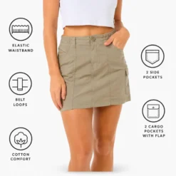 Gonna Rip Curl Cruisin Cargo Mini Skirt Sage