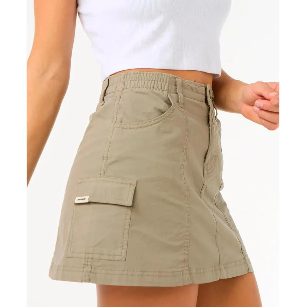 Gonna Rip Curl Cruisin Cargo Mini Skirt Sage