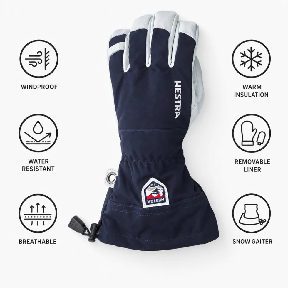 Guanti Hestra Army Leather Heli Ski Navy