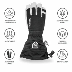 Guanti Hestra Army Leather Heli Ski Glove Black
