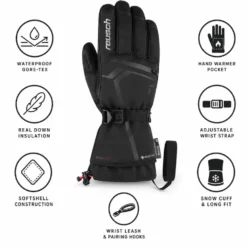 Guanti Reusch Down Spirit Gore-Tex Black Silver