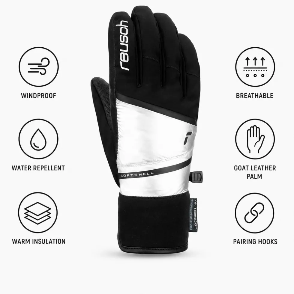 Guanti Reusch Tessa Stormbloxx Black Shiny Silver