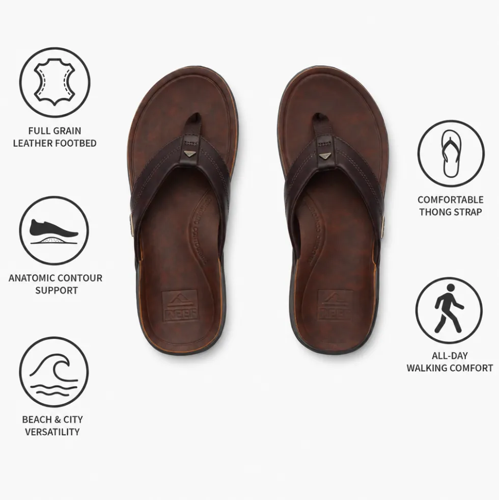 Infradito Reef Leather Offshore Dark Brown
