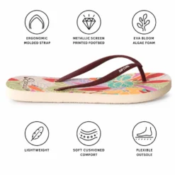 Infradito Rip Curl Mixed Bloom Open Toe Dark Chocolate
