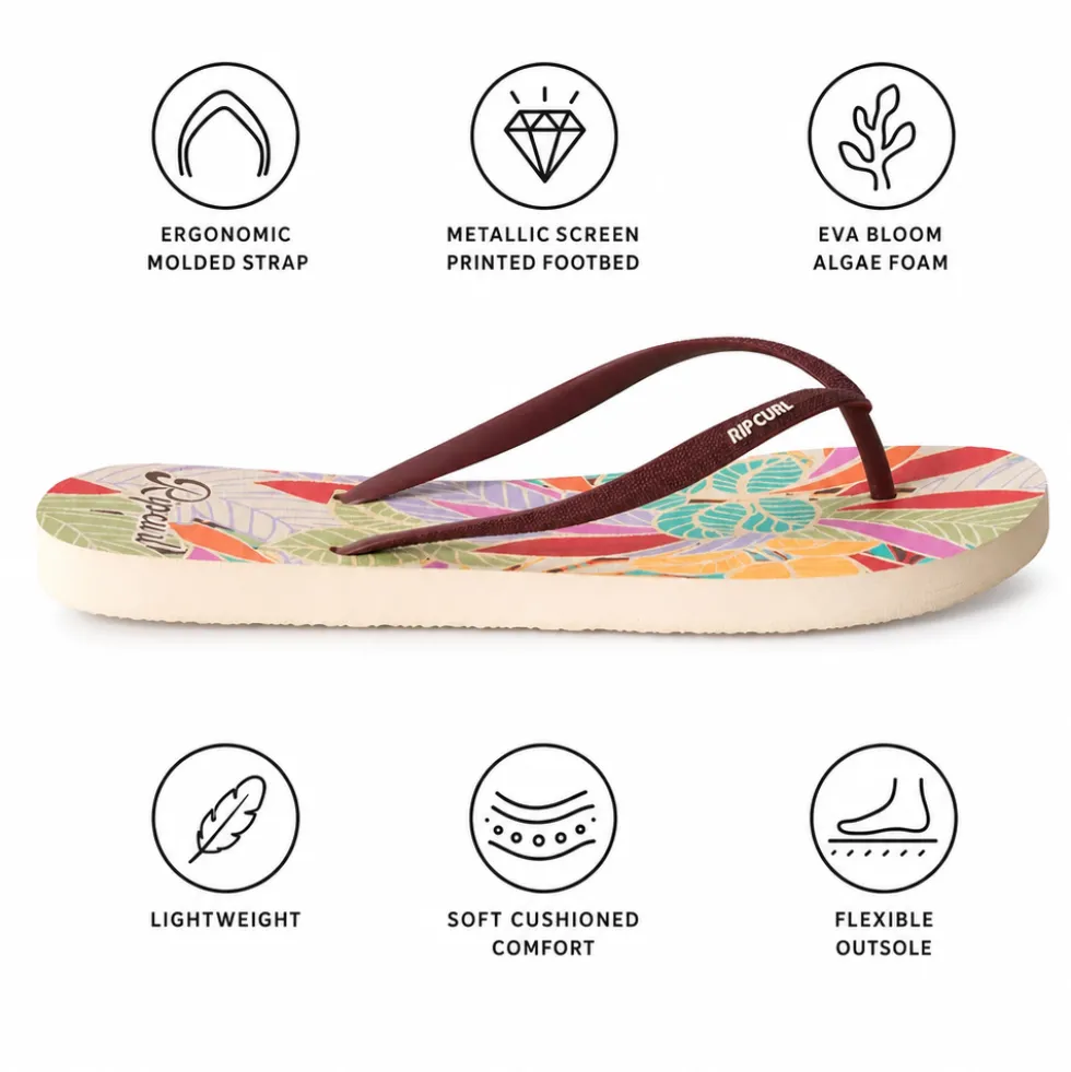 Infradito Rip Curl Mixed Bloom Open Toe Dark Chocolate
