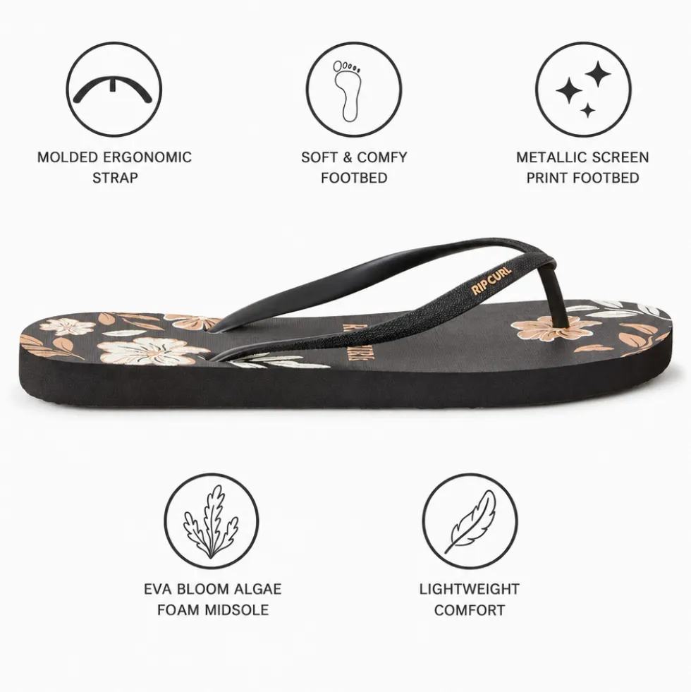 Infradito Rip Curl Mixed Bloom Open Toe Black