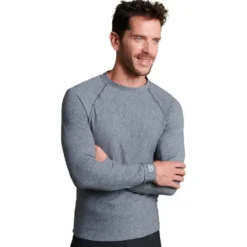 Intimo Tecnico Damart Sport Comfort Thermolactyl 3 Col Rond Gris Chine Moyen