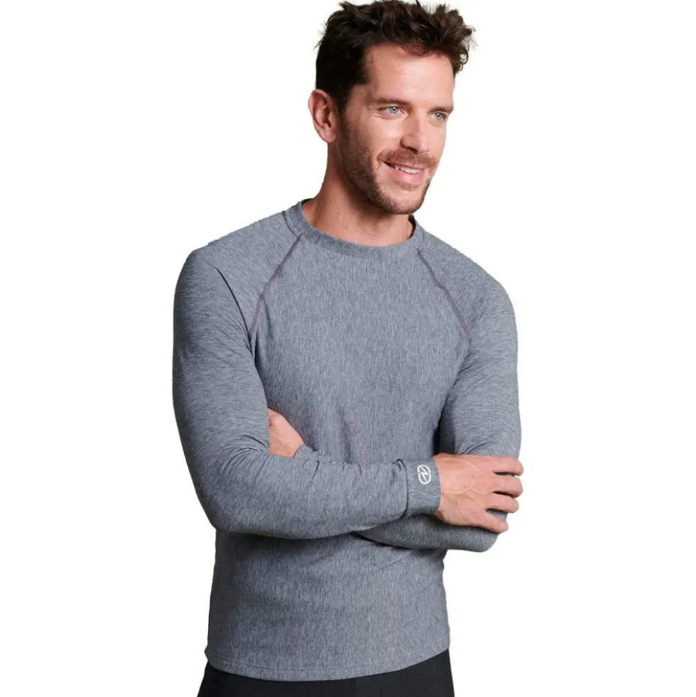 Intimo Tecnico Damart Sport Comfort Thermolactyl 3 Col Rond Gris Chine Moyen