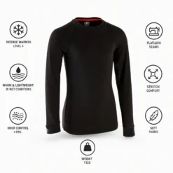Intimo Tecnico Damart Sport Comfort Thermolactyl 4 Col Rond Jr Noir