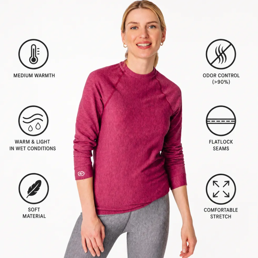Intimo Tecnico Damart Sport Comfort Thermolactyl 3 Col Rond W Rose Chine