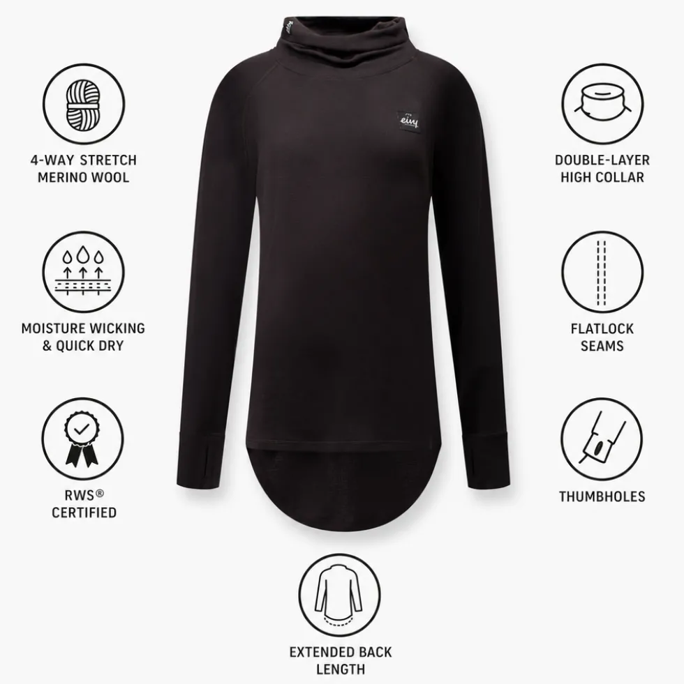 Intimo Tecnico Eivy Icecold Merino Wool Gaiter Rib Top Black
