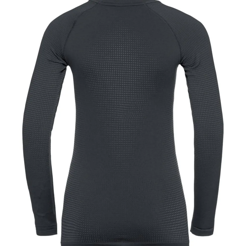 Intimo Tecnico Odlo Performance Warm Eco Top Crew Neck Ls Wmn Black Graphite Grey Black