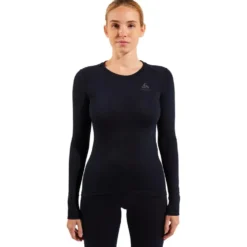 Intimo Tecnico Odlo Top Crew Neck L/S Merino 200 W Black