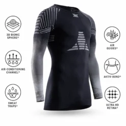 Intimo Tecnico X Bionic Code Invent Fx Shirt Ls Men Black Grey Light Grey