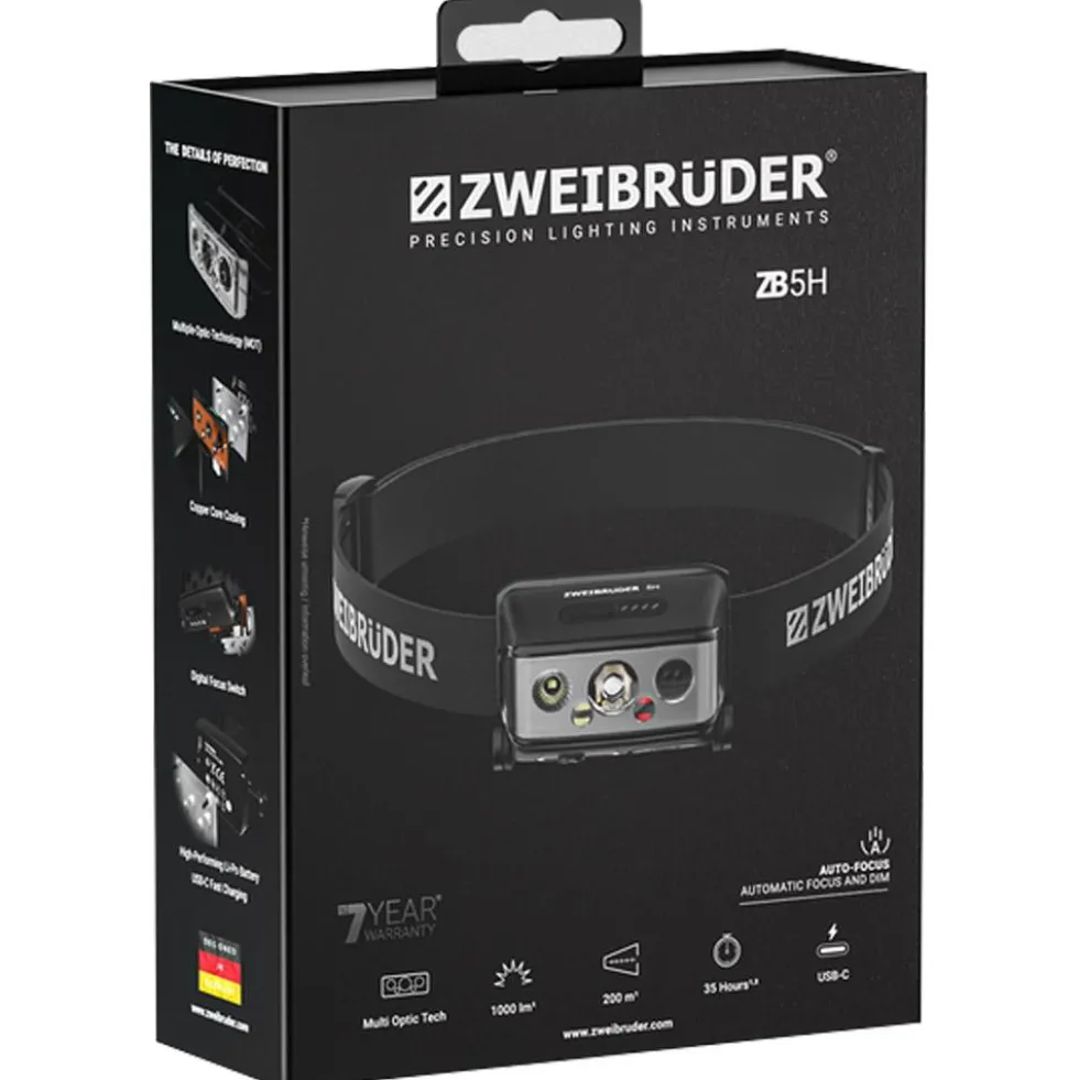 Lampade frontali Zweibruder Zb5H Headlamp 1000Lm