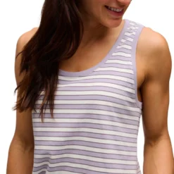 Maglietta da arrampicata Black Diamond W's Stripe Tank Long Dusk Violet Off Whit Dark Mauve