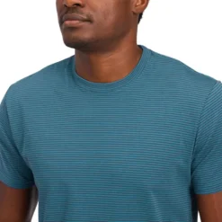 Maglietta da arrampicata Black Diamond Stripe Short Sleeve Creek Blue Charcoal