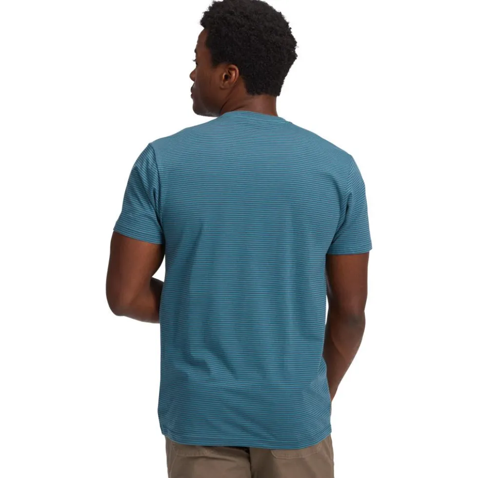 Maglietta da arrampicata Black Diamond Stripe Short Sleeve Creek Blue Charcoal