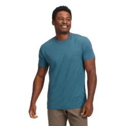 Maglietta da arrampicata Black Diamond Stripe Short Sleeve Creek Blue Charcoal