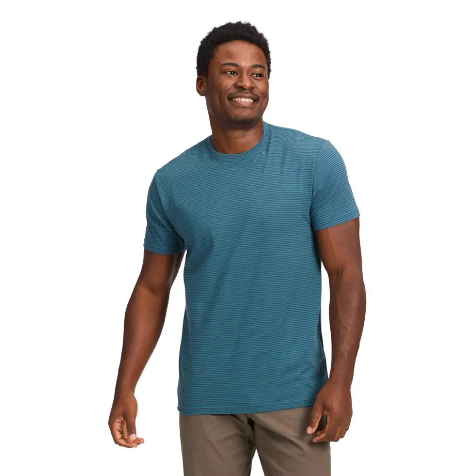 Maglietta da arrampicata Black Diamond Stripe Short Sleeve Creek Blue Charcoal
