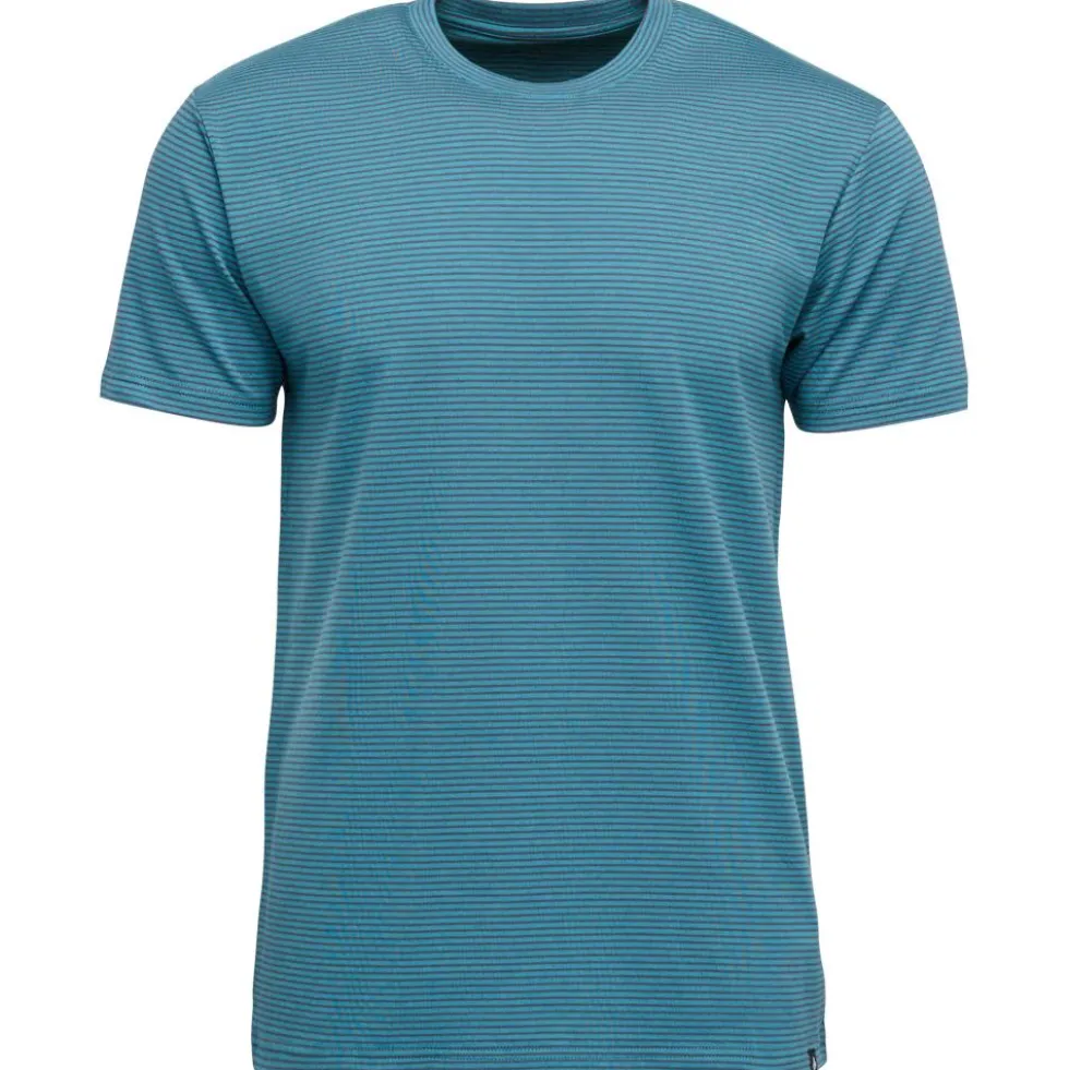 Maglietta da arrampicata Black Diamond Stripe Short Sleeve Creek Blue Charcoal