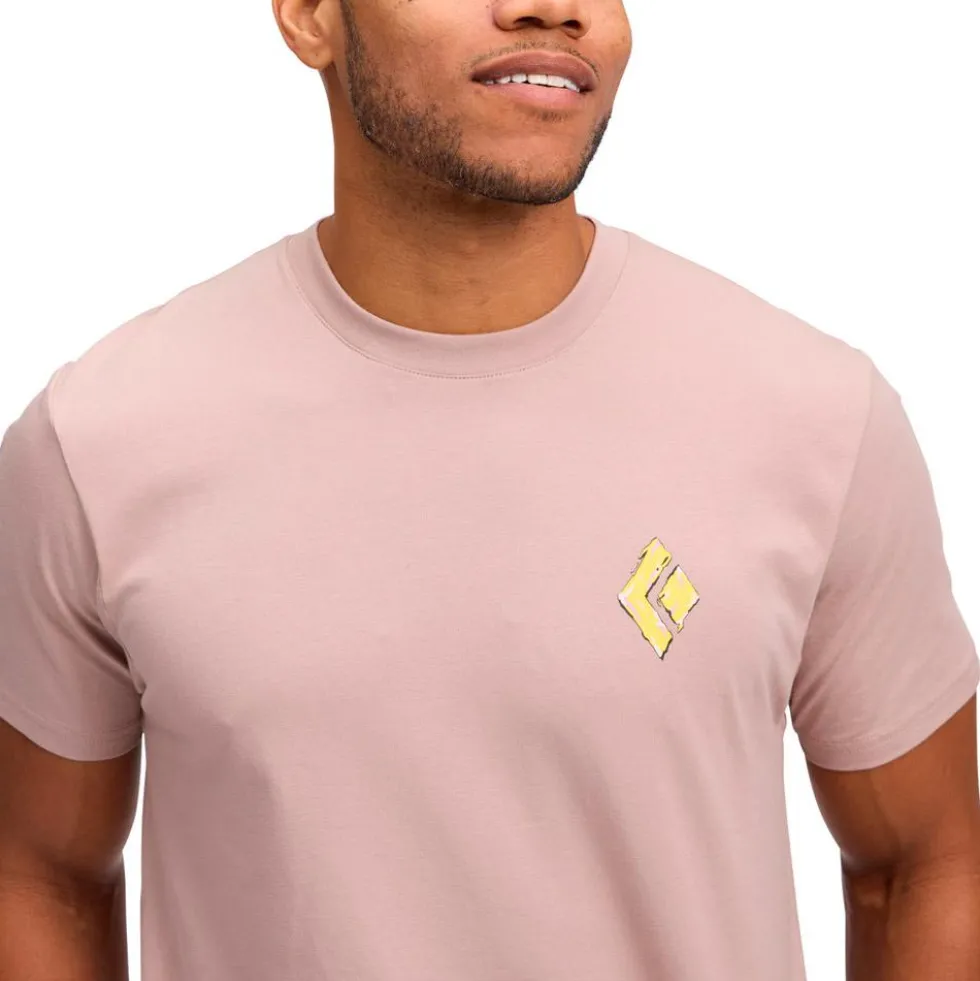 Maglietta da arrampicata Black Diamond M Shredded Short Sleeve Tee Shirt Pale Mauve