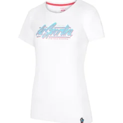 Maglietta da arrampicata La Sportiva Retro T-Shirt W White Malibu Blue