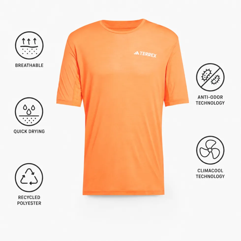 Maglietta da trail adidas Xpr Tee Shirt Short Sleeve Semi Impact Orange