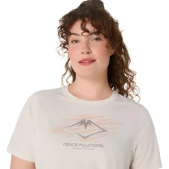 Maglietta da trail Asics Fujitrail Logo Ss Top Cream