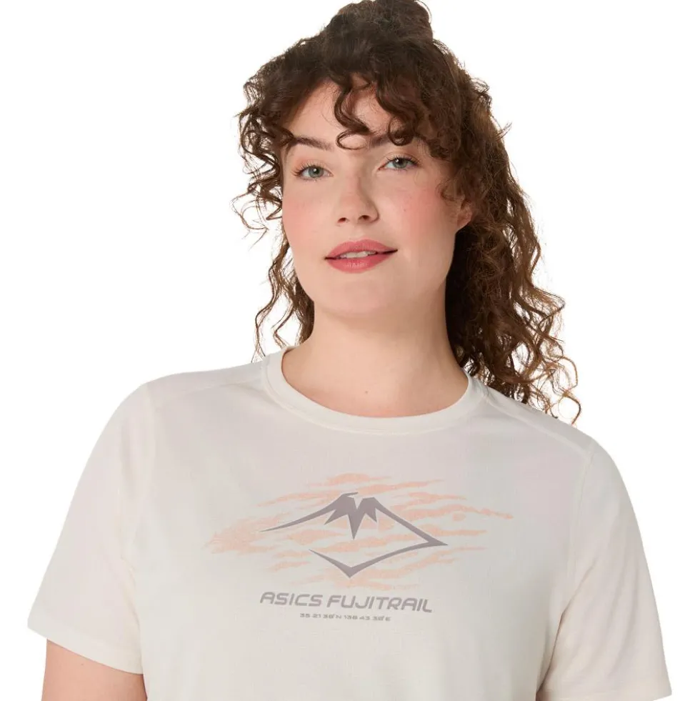 Maglietta da trail Asics Fujitrail Logo Ss Top Cream