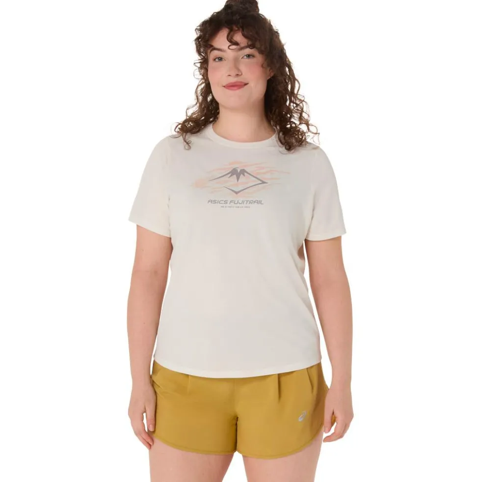 Maglietta da trail Asics Fujitrail Logo Ss Top Cream
