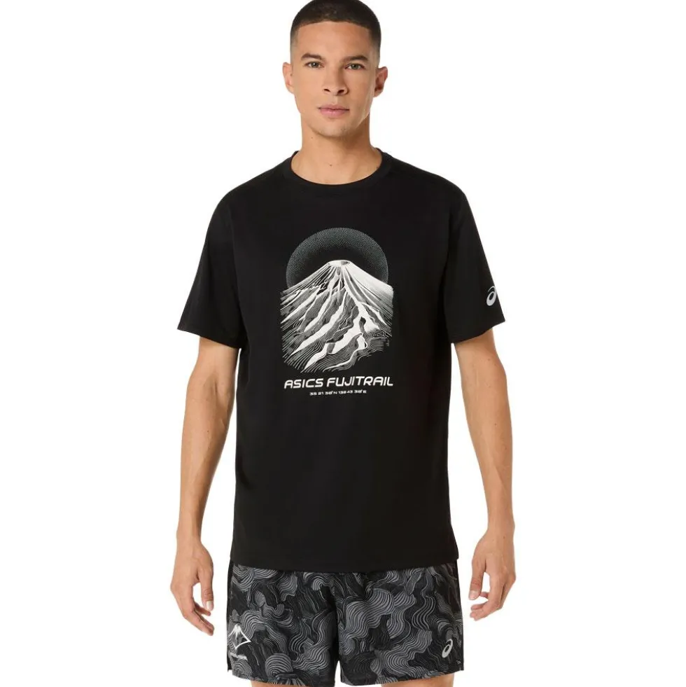 Maglietta da trail Asics Fujitrail Logo Short Sleeve Black Cream Carbon
