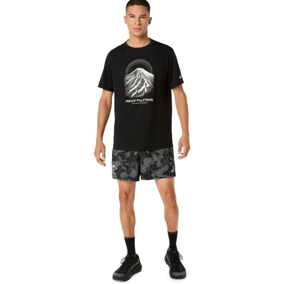 Maglietta da trail Asics Fujitrail Logo Short Sleeve Black Cream Carbon