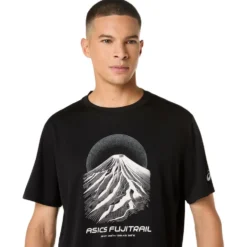Maglietta da trail Asics Fujitrail Logo Short Sleeve Black Cream Carbon