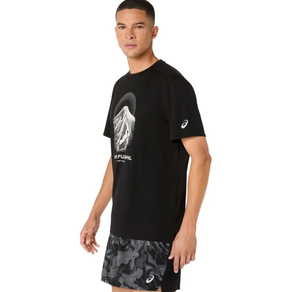 Maglietta da trail Asics Fujitrail Logo Short Sleeve Black Cream Carbon