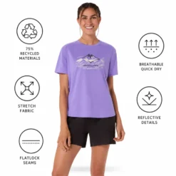 Maglietta da trail Asics Fujitrail Logo Short Sleeve W Amethyst