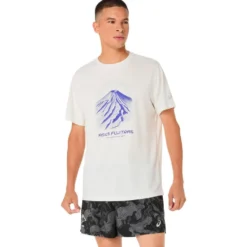 Maglietta da trail Asics Fujitrail Logo Short Sleeve Cream Colbalt Burst Cool Grey