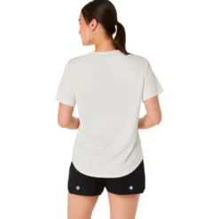 Maglietta da trail Asics Fujitrail Logo Short Sleeve W Cream