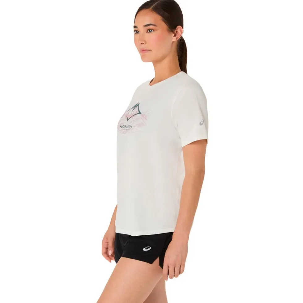 Maglietta da trail Asics Fujitrail Logo Short Sleeve W Cream