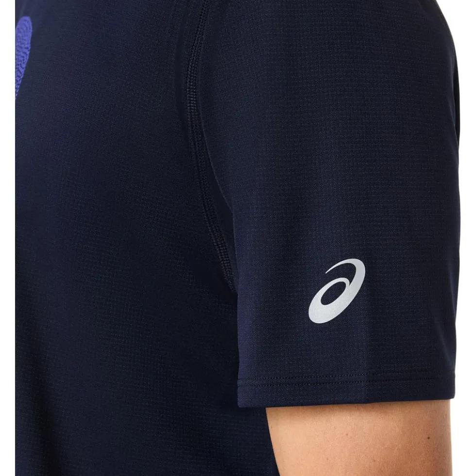 Maglietta da trail Asics Fujitrail Logo Short Sleeve Midnight Cobalt Burst Cool Grey