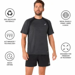Maglietta da trail Asics Road Short Sleeve Black