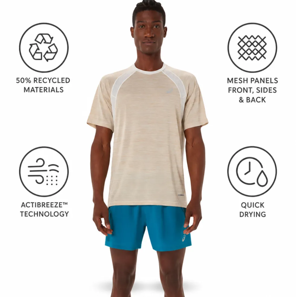 Maglietta da trail Asics Road Short Sleeve Cream